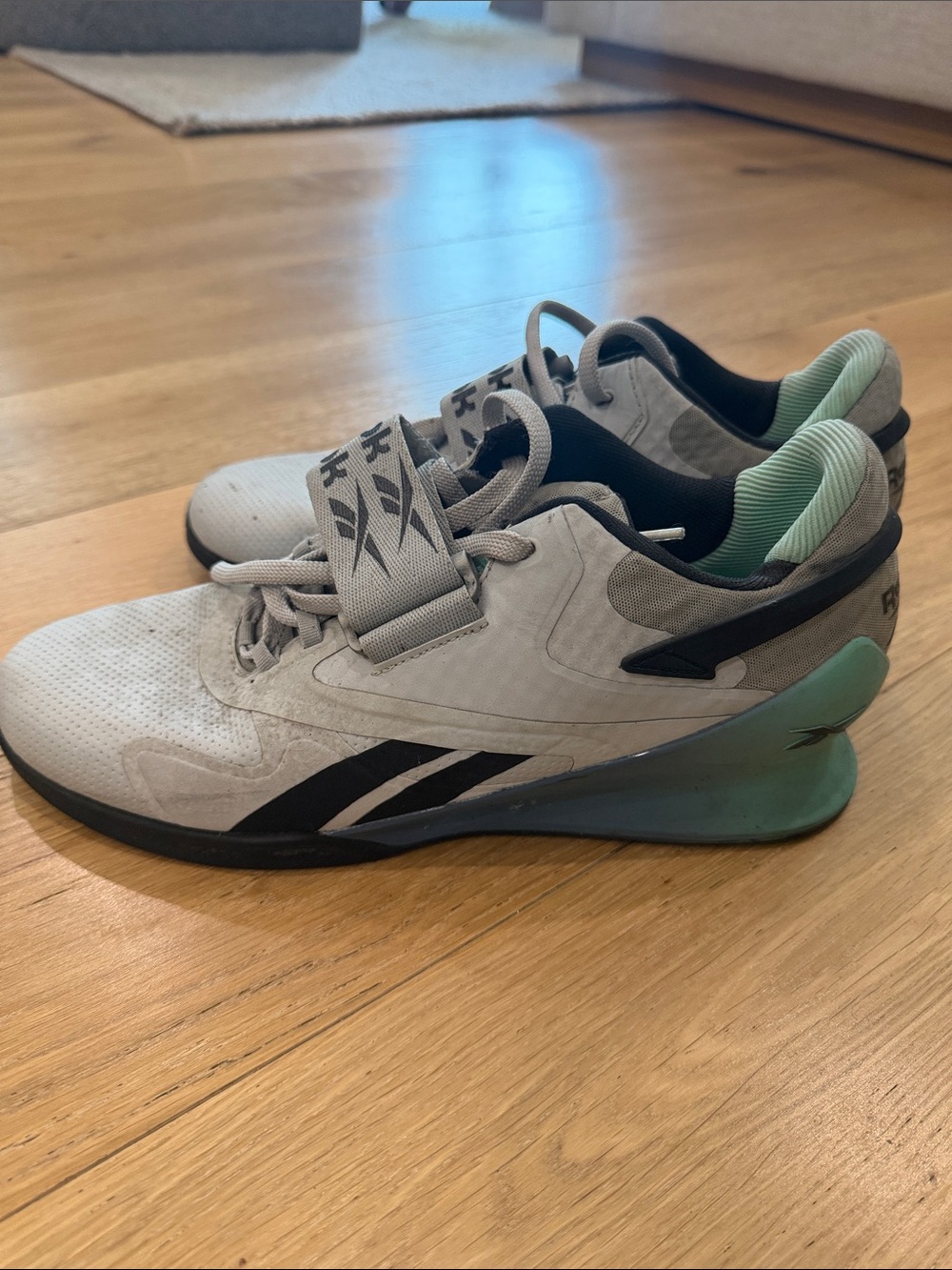 Reebok Men’s Gray and Teal Olympic Lifting Shoes